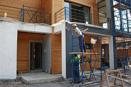 Полутораэтажный дом из газобетона 7х8 проект Кышек